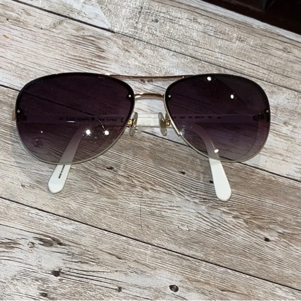 Kate spade Beryl/S small aviator Sunglasses white/gold glitter & gradient lens